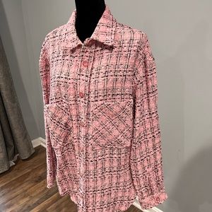 Riva Knitted Oversized button front pink jacket💗Used,jacket!